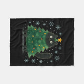 Couverture Polaire Cute Christmas Tree Cat Funny Holiday Snowflake  (Devant (Horizontal))