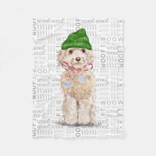 Couverture Polaire Cute Cockapoo Père Noël Chien Noël