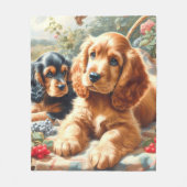 Couverture Polaire Cute Cocker Peinture Espagnole (Devant)