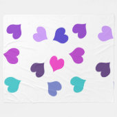Couverture Polaire Cute colourful hearts (Devant (Horizontal))