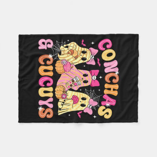 Couverture Polaire Cute Conchas And Cucuys Ghost Funny Mexican Hallow (Devant (Horizontal))