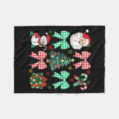 Couverture Polaire Cute Coquette Bow Christmas Tree Santa Gingerbread (Devant (Horizontal))