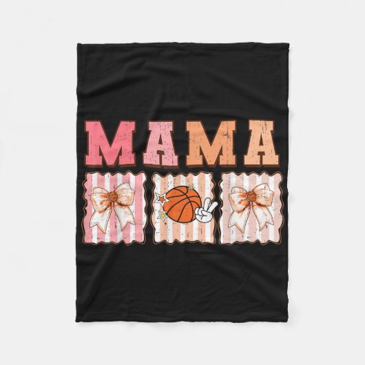 Couverture Polaire Cute Coquette Bow Jeu Jour Basketball Mama Pour Ma (Devant)