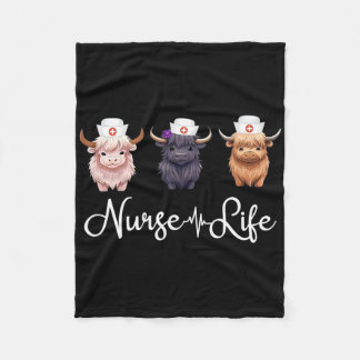 Couverture Polaire Cute Cow Nurse Life Farm Amoureux des animaux Infi