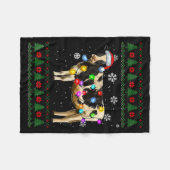 Couverture Polaire Cute Cow Santa Christmas Lights Ugly Xmas Sweater (Devant (Horizontal))