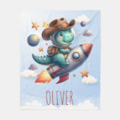Couverture Polaire Cute Cowboy Astronaut Dinosaur Roulage de fusée sp (Devant)