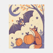 Couverture Polaire Cute & Cozy Halloween Blanket with Smiling Bats, (Devant)