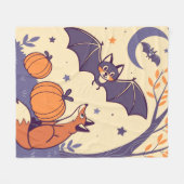 Couverture Polaire Cute & Cozy Halloween Blanket with Smiling Bats, (Devant (Horizontal))