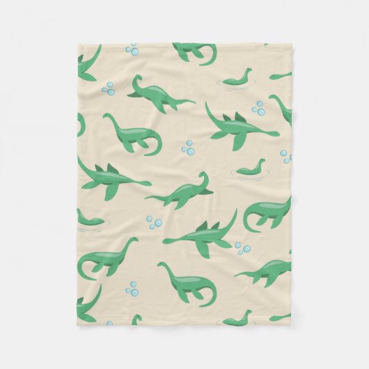 Couverture Polaire Cute Cryptid Loch Ness Monster Blanche (Devant)