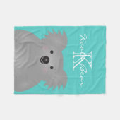 Couverture Polaire Cute Cudely Australia Baby Koala Oear Monogramme (Devant (Horizontal))