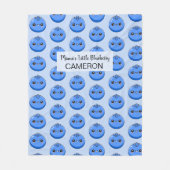 Couverture Polaire Cute Customizable Kawaii Blueberry Blue (Devant)