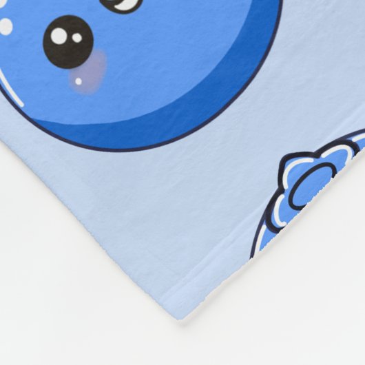 Couverture Polaire Cute Customizable Kawaii Blueberry Blue (Coin)