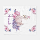 Couverture Polaire Cute cygne (Devant (Horizontal))
