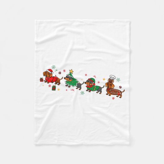 Couverture Polaire Cute Dachshund Christmas Parade Christmas  (Devant)
