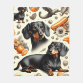 Couverture Polaire Cute Dachshund Motif (Devant)
