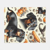Couverture Polaire Cute Dachshund Motif (Devant (Horizontal))