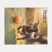 Couverture Polaire Cute Dachshund Personnalisé (Devant (Horizontal))