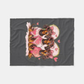 Couverture Polaire Cute Dachshund Valentines Heart Dog Lover Men Wome (Devant (Horizontal))