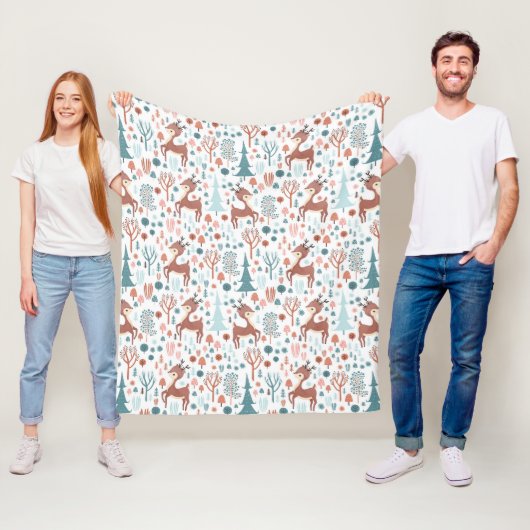 Couverture Polaire Cute Deer (En situation)
