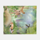Couverture Polaire Cute Deer Fleece Blanche (Devant (Horizontal))