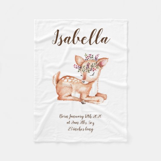 Couverture Polaire Cute Deer Fleece Blanket (Devant)