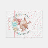 Couverture Polaire Cute Deer Floral réversible (Devant (Horizontal))