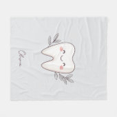 Couverture Polaire Cute Dental Personalized Grey (Devant (Horizontal))
