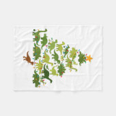 Couverture Polaire Cute Dino Christmas Tree Merry Dinomas Xmas Lights (Devant (Horizontal))