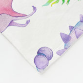 Couverture Polaire Cute Dinosaur Arc-en-ciel Aquarelle Enfants Jungle (Coin)