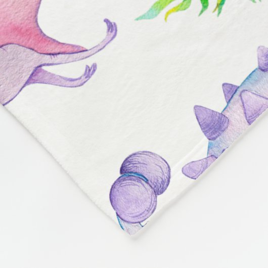 Couverture Polaire Cute Dinosaur Arc-en-ciel Aquarelle Enfants Jungle (Coin)