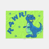 Couverture Polaire Cute Dinosaur RAWR Paw Green Blue Enfants (Devant (Horizontal))