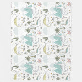 Couverture Polaire Cute Dinosaures Blanche polaire (Devant)