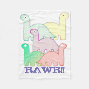 Couverture Polaire Cute Dinosaures Pastel Coloré