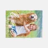 Couverture Polaire Cute Dog LOVE Empreinte de patte Custom Pet Photo (Devant (Horizontal))