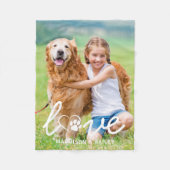 Couverture Polaire Cute Dog LOVE Empreinte de patte Custom Pet Photo (Devant)