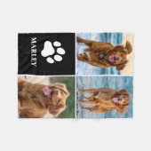 Couverture Polaire Cute  Dog Lover Paw Print Photo Collage Pet (Devant (Horizontal))