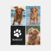 Couverture Polaire Cute  Dog Lover Paw Print Photo Collage Pet (Devant)