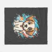 Couverture Polaire Cute Dog Paint Splash Vector Art_1 (Devant (Horizontal))