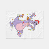 Couverture Polaire Cute Dragon Christmas Lights Santa Hat Animal Men  (Devant (Horizontal))