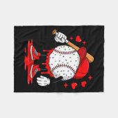 Couverture Polaire Cute Dripng Baseball Lover Valentines Day Boys Kid (Devant (Horizontal))