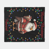 Couverture Polaire Cute Eagle Fleece Blanche (Devant (Horizontal))