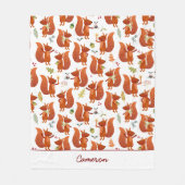 Couverture Polaire Cute écureuil bois personnalisé (Devant)