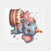 Couverture Polaire Cute éléphant 12e anniversaire (Devant (Horizontal))