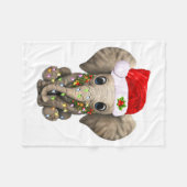 Couverture Polaire Cute Elephant Christmas Light Funny Elephant Lover (Devant (Horizontal))