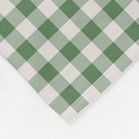 Couverture Polaire Cute En vichy rétro Motif | Vert hiver (Coin)