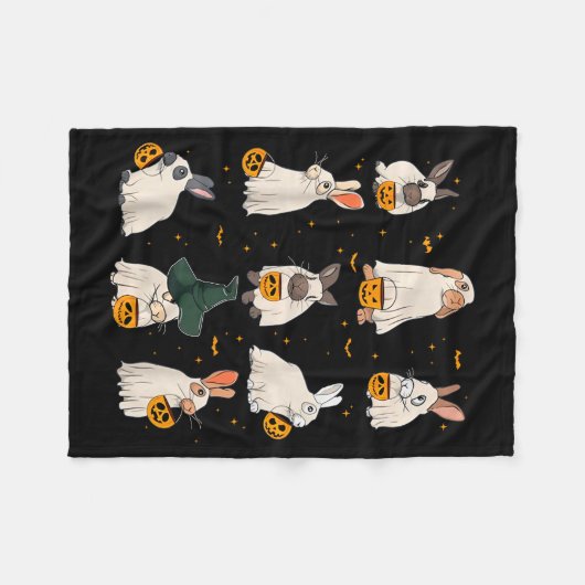 Couverture Polaire Cute Fall Bunny Ghost Costume Rabbit Lover Soky Se (Devant (Horizontal))