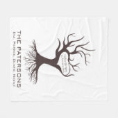Couverture Polaire Cute Family Dark Brown Tree Handprints Modern Chic (Devant (Horizontal))