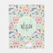 Couverture Polaire Cute Farm Animals Nursery  (Devant)