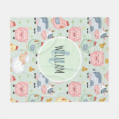 Couverture Polaire Cute Farm Animals Nursery  (Devant (Horizontal))