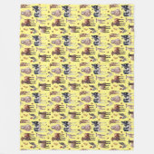 Couverture Polaire Cute Farm Barnyard Animaux Vaches Moutons Poulets (Devant)